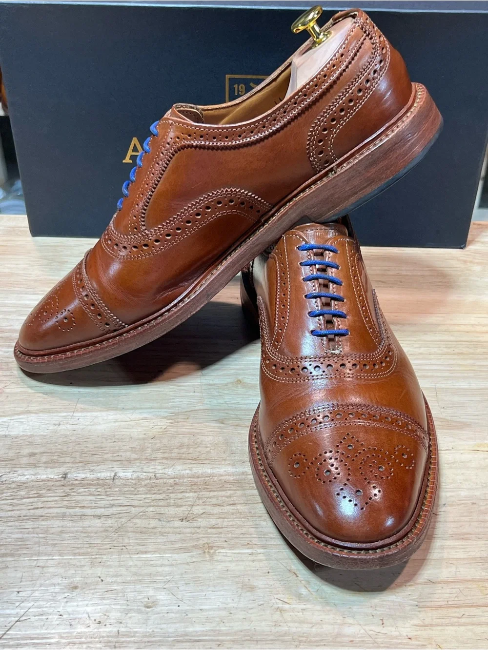 Allen Edmonds Elgin Men’s Leather Brogue Cap Toe Oxfords Sz 11D Made In USA 🇺🇸